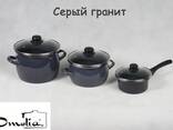 Кастрюля стальная эмалированная серии "Гранит" - фото 2