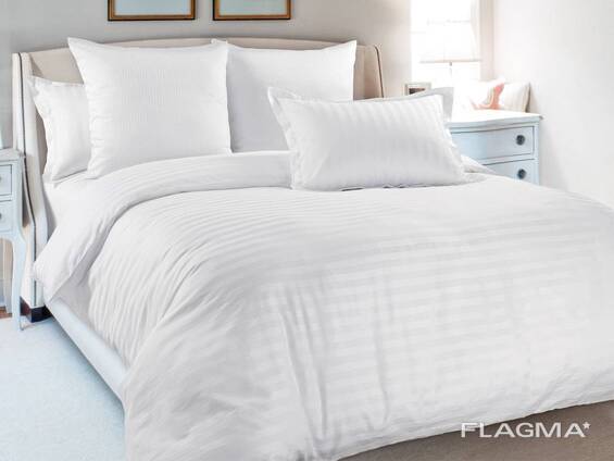 Комплект постельного белья страйп - сатин евро